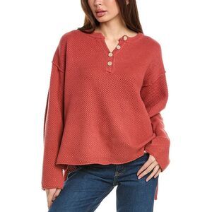 Labiz Womens  Henley Sweater, Red